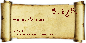 Veres Áron névjegykártya